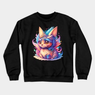 Cute Rainbow Orange Cat Crewneck Sweatshirt